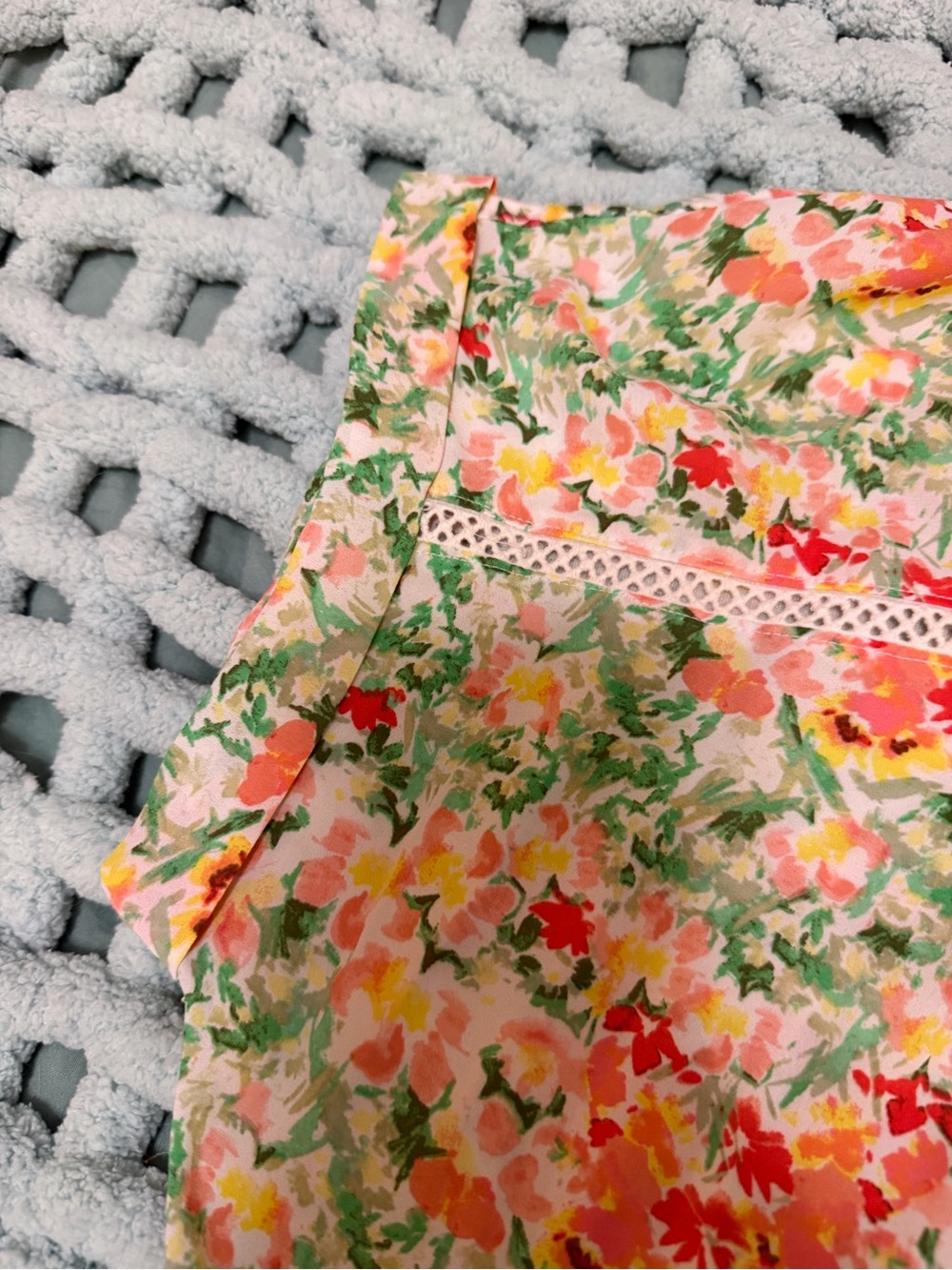 LOFT Floral Blouse in Green, Pink, Orange - Picture 11 of 16